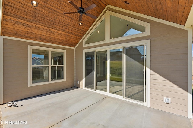 view of patio / terrace with ceiling fan