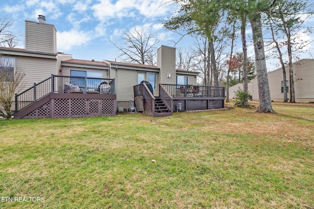 view of yard featuring a deck