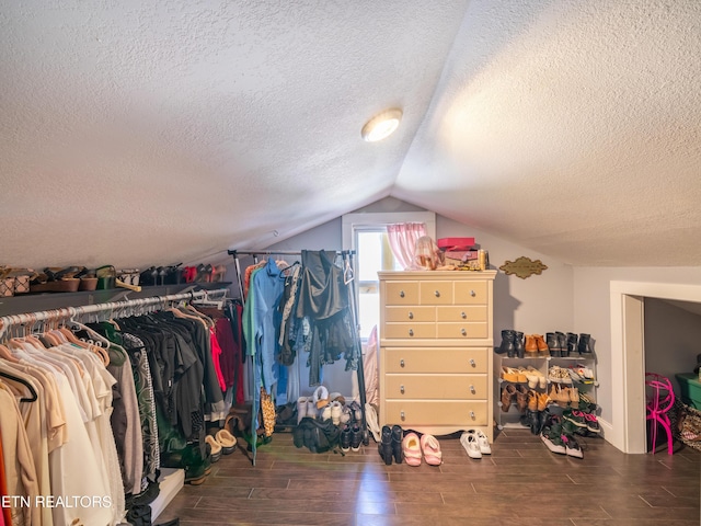 spacious closet featuring vaulted ceiling