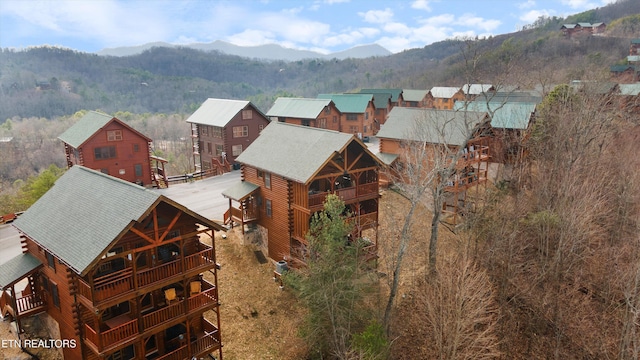 bird's eye view featuring a mountain view