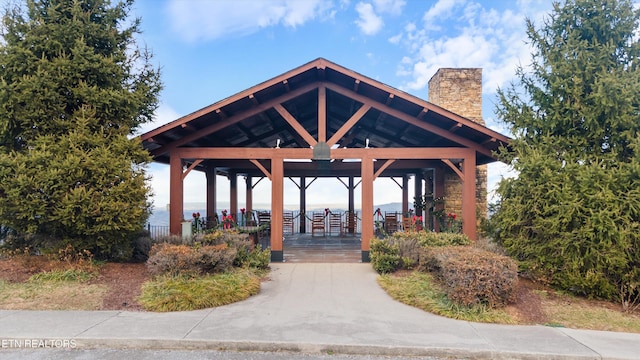 view of community featuring a gazebo