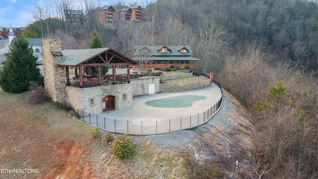 view of pool with a gazebo