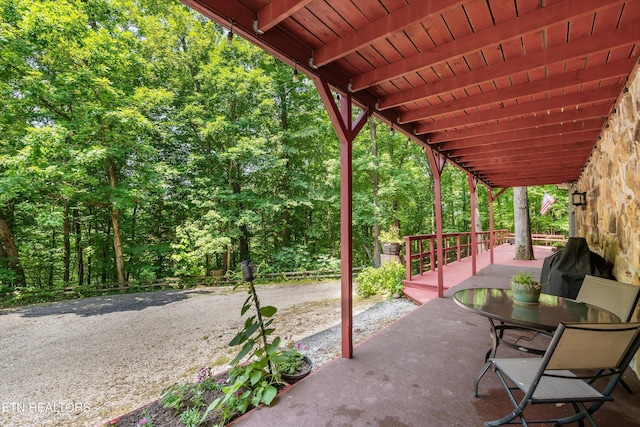 1731 Vonore Rd, Loudon, TN 37774 - view of patio with a forest view
