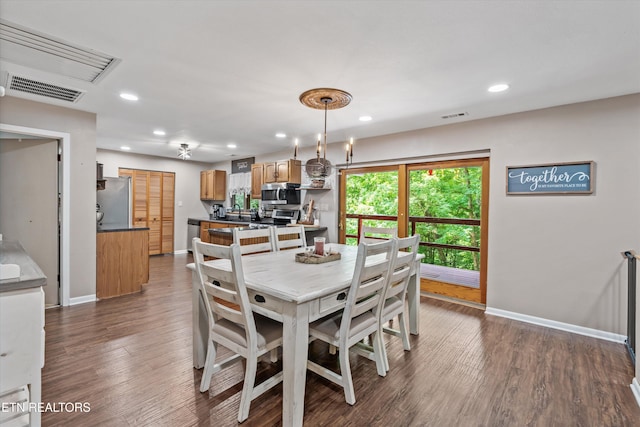1731 Vonore Rd, Loudon, TN 37774 - dining space with dark wood-type flooring, baseboards, and recessed lighting