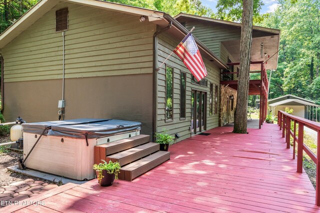 1731 Vonore Rd, Loudon, TN 37774 - wooden terrace with a hot tub