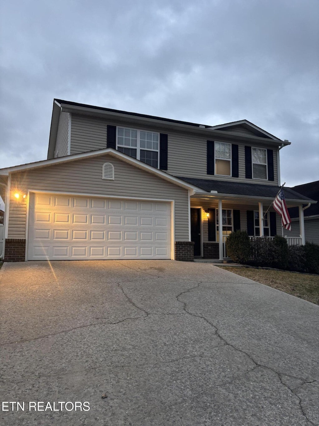 view of property with a garage