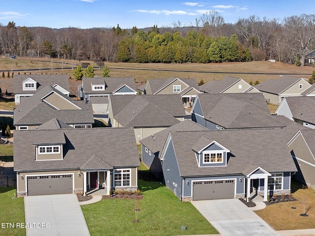 bird's eye view with a residential view