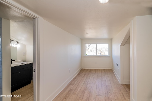 interior space with light hardwood / wood-style flooring