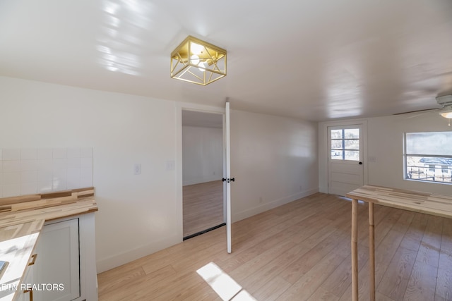 interior space with light wood-type flooring