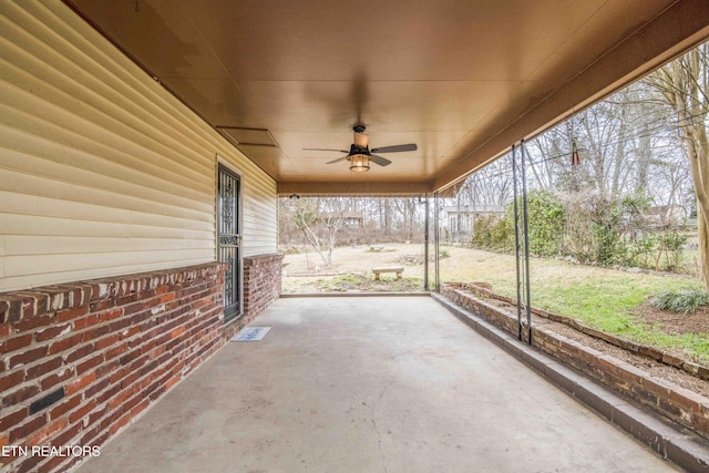 view of patio with ceiling fan