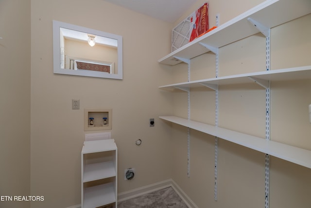 laundry room with washer hookup and hookup for an electric dryer