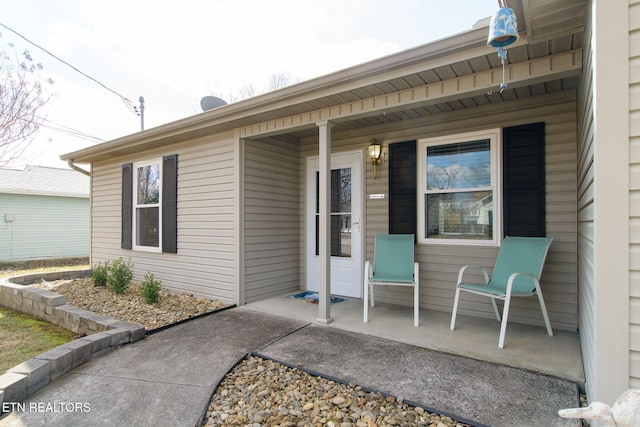 property entrance with a porch