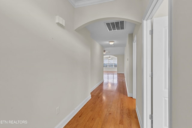 hall featuring light hardwood / wood-style flooring