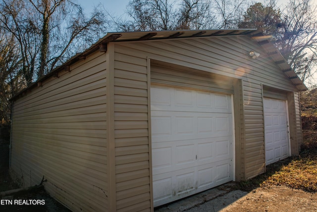 view of garage