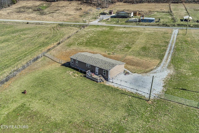 aerial view with a rural view