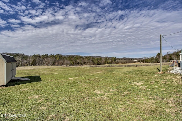 view of yard with a rural view