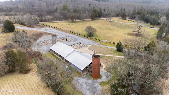 drone / aerial view with a rural view