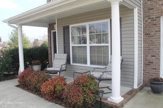 exterior space featuring covered porch