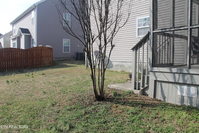 view of yard featuring cooling unit