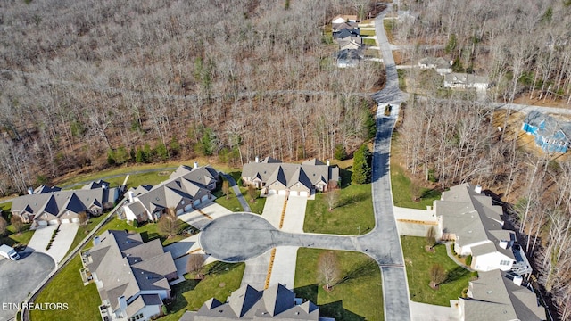 aerial view with a residential view