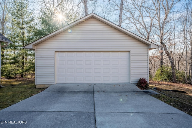 view of garage