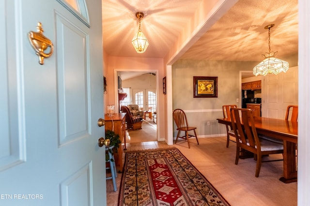 entrance foyer featuring french doors