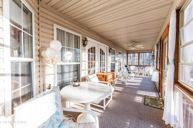 sunroom with french doors