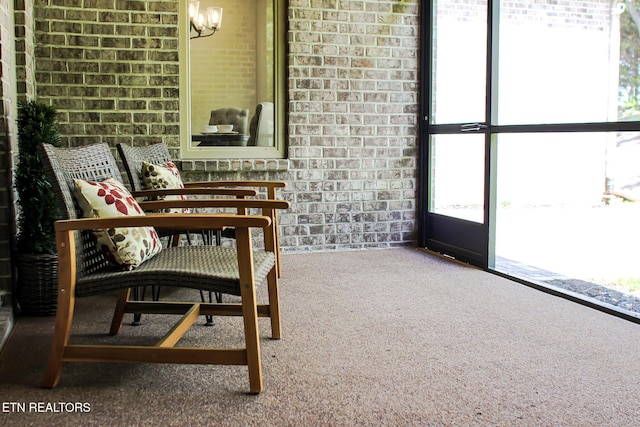 116 Unole Trl, Vonore, TN 37885 - interior space featuring a notable chandelier and carpet floors