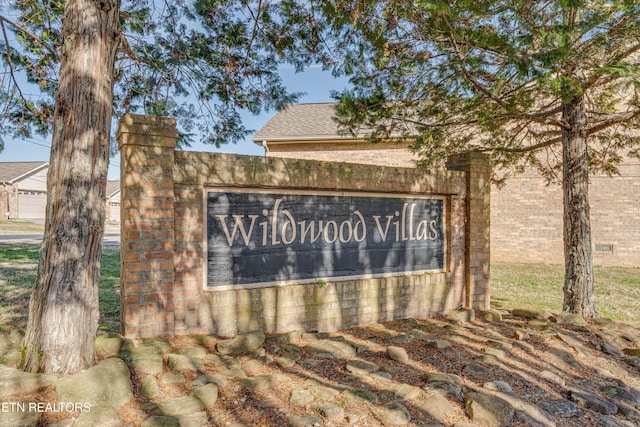 view of community sign