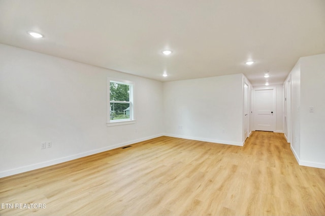 empty room featuring light wood-type flooring