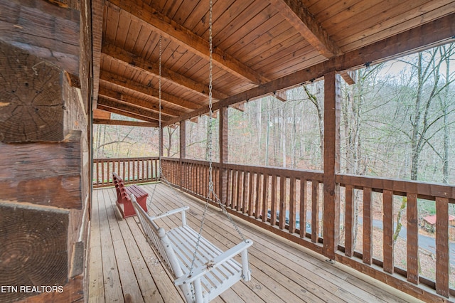 view of wooden deck