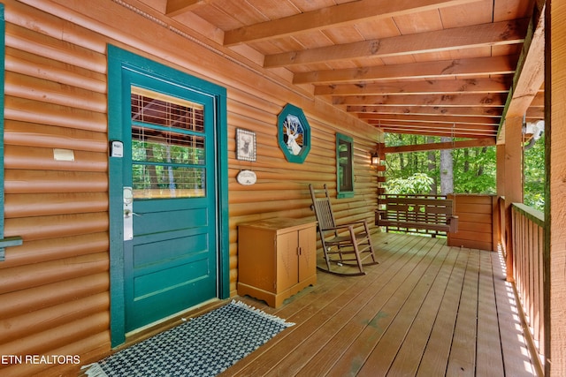 1521 Dawn Ln, Sevierville, TN 37876 - wooden deck with covered porch