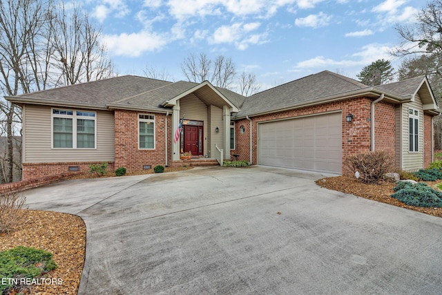 view of front of house with a garage