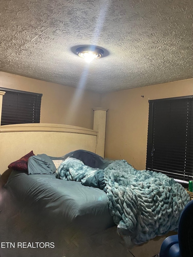 bedroom featuring a textured ceiling