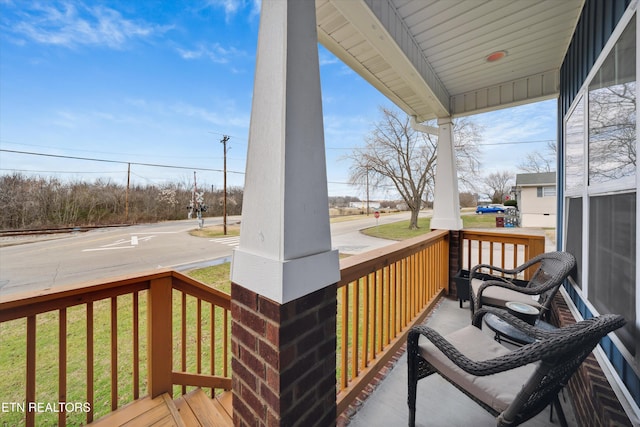 deck featuring covered porch