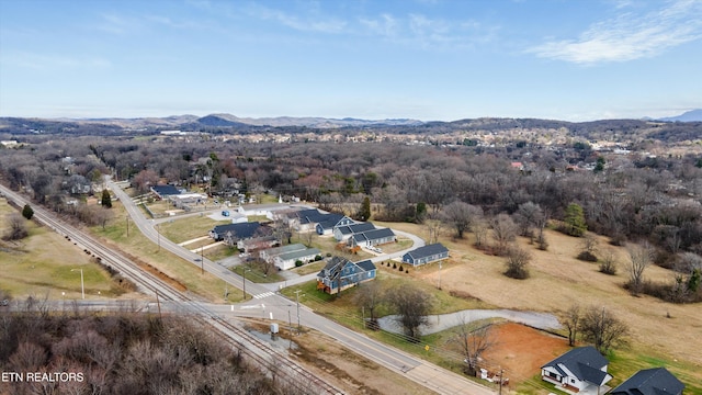 bird's eye view featuring a mountain view