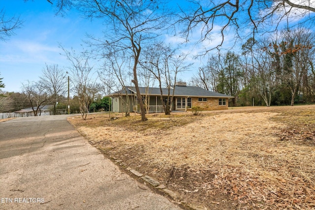 view of single story home