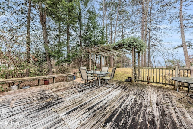 deck featuring a pergola