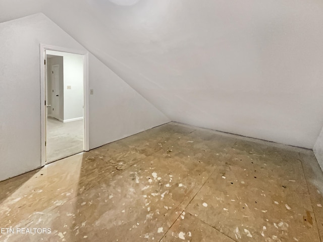 bonus room with lofted ceiling