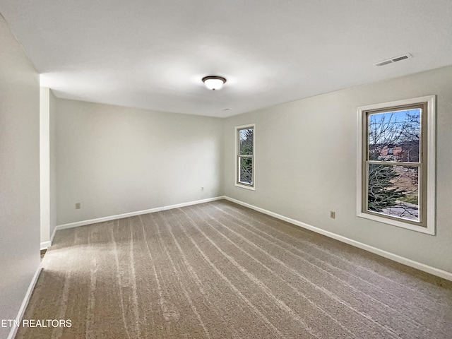 view of carpeted spare room