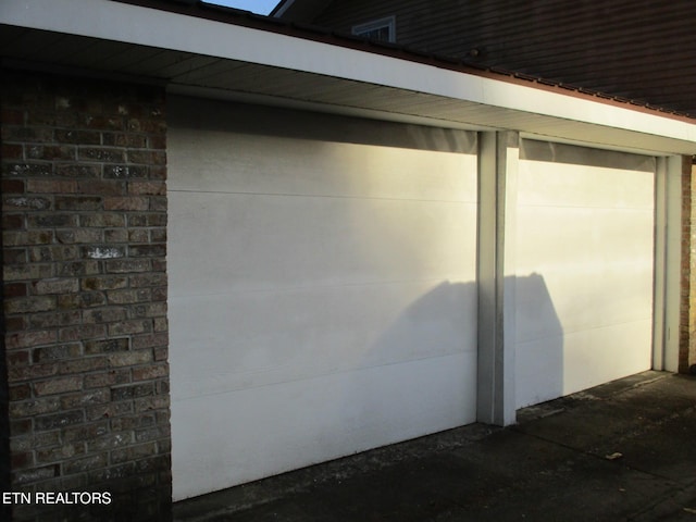 exterior space featuring a garage