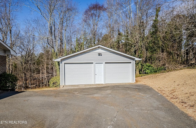 view of garage