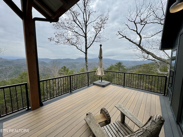 550 Steer Creek Rd, Tellico Plains, TN 37385 - wooden deck featuring a mountain view