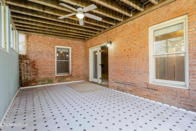 view of patio / terrace featuring ceiling fan