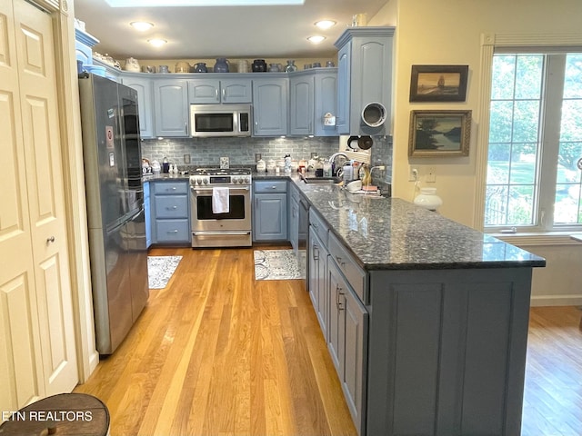 5001 Cheyenne Dr, Crossville, TN 38572 - kitchen with appliances with stainless steel finishes, gray cabinets, a sink, and healthy amount of natural light