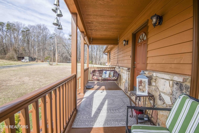 balcony with covered porch