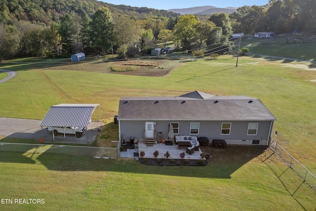 aerial view featuring a mountain view