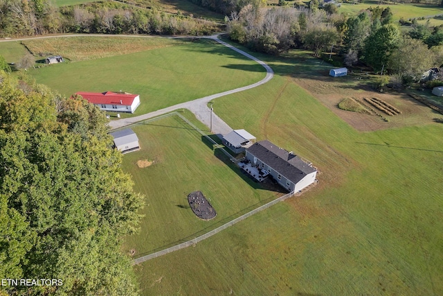 bird's eye view with a rural view