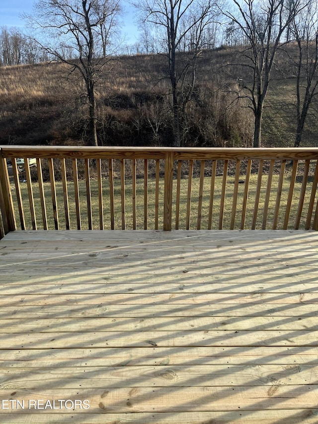 deck with a yard