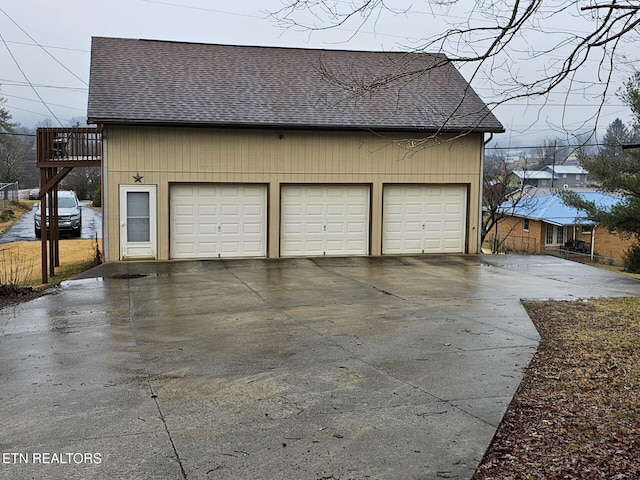 view of garage